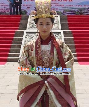 Chinese Ancient Song Dynasty Zhenzong Empress Embroidered Replica Costume for Women