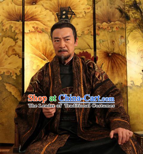 Traditional Chinese Tang Dynasty Chancellor Wu Sansi Hanfu Costume for Men