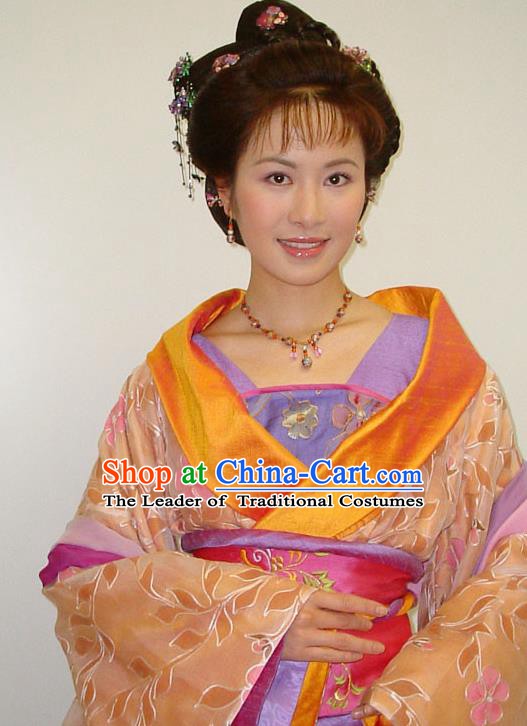 Chinese Traditional Tang Dynasty Novel Romance of the West Chamber Cui Yingying Dress Replica Costume for Women