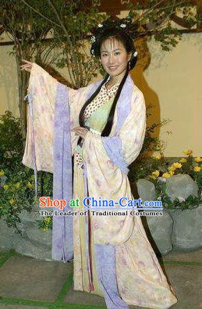 Chinese Traditional Tang Dynasty Novel Romance of the West Chamber Nobility Lady Cui Yingying Replica Costume for Women