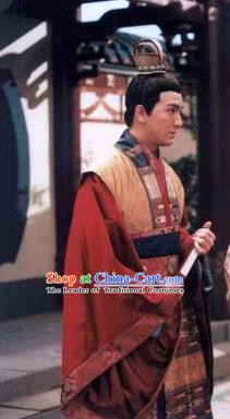 Traditional Chinese Tang Dynasty De Emperor Li Kuo Replica Costume for Men