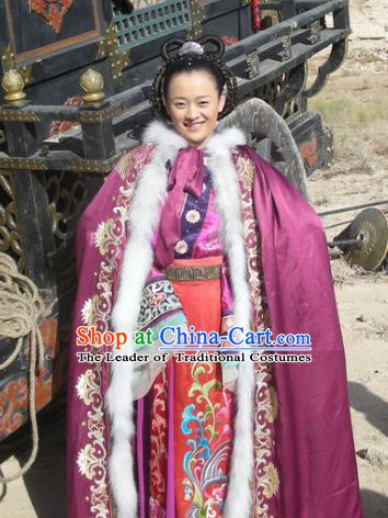 Chinese Traditional Tang Dynasty Palace Princess Embroidered Replica Costume Complete Set for Women