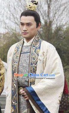 Traditional Chinese Tang Dynasty Emperor Li Zhi Embroidered Replica Costume for Men