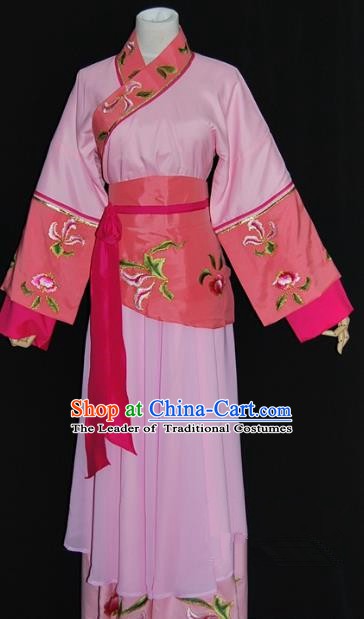 Traditional China Beijing Opera Diva Pink Dress Chinese Peking Opera Maidservants Costume