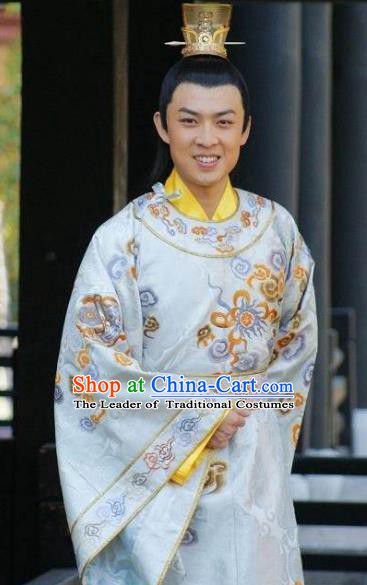 Chinese Ancient Tang Dynasty Crown Prince Li Xian Embroidered Replica Costume for Men