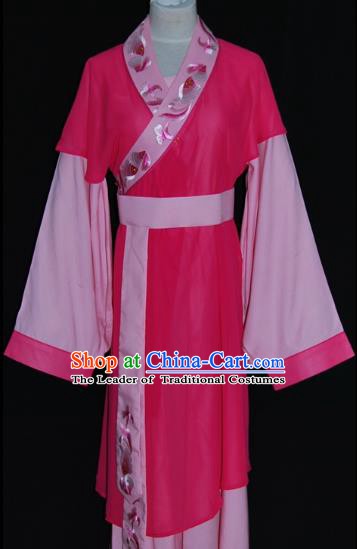 Traditional Chinese Beijing Opera Maidservants Rosy Dress Peking Opera Young Lady Costume