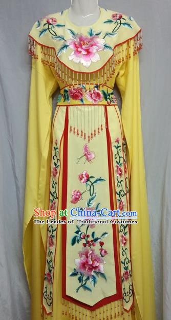 Top Grade Chinese Beijing Opera Actress Costume China Professional Peking Opera Diva Yellow Dress