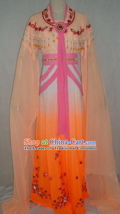 Top Grade Chinese Beijing Opera Princess Costume China Professional Peking Opera Orange Dress