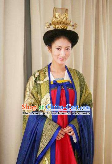 Chinese Ancient Tang Dynasty Empress Zhangsun of Li Shimin Hanfu Dress Historical Costume for Women