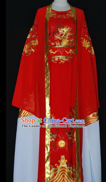 Chinese Beijing Opera Prince Red Costume Peking Opera Niche Embroidery Robe for Adults