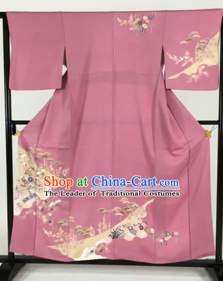 Japan Traditional Kimonos Geisha Furisode Kimono Ancient Yukata Dress Formal Costume for Women