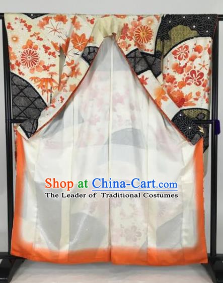 Japan Traditional Kimonos Empress Palace Furisode Kimono Ancient Yukata Dress Formal Costume for Women