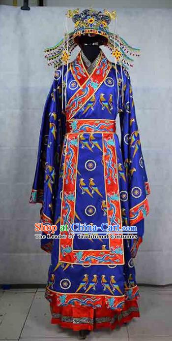 Chinese Ming Dynasty Empress Costume Ancient Palace Lady Embroidered Dress and Headpiece for Women