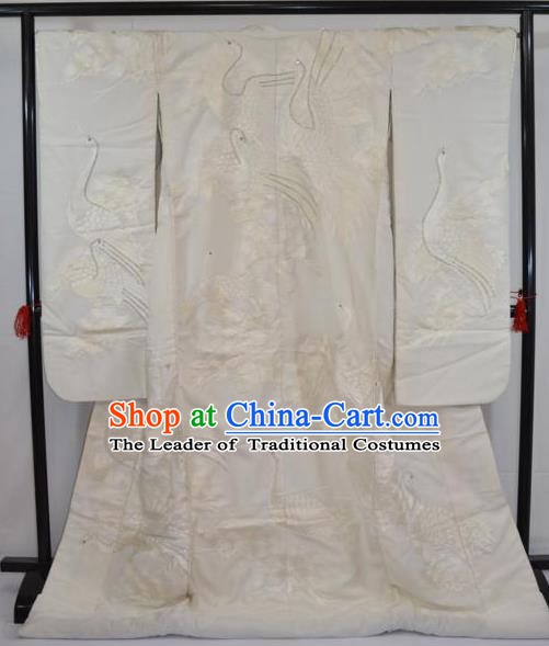 Ancient Japanese Wedding Garment Shiromuku Furisode Kimonos Traditional Yukata Dress Costume for Women