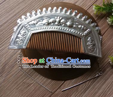 Traditional Chinese Miao Nationality Hair Accessories Hairpins Headwear Hmong Miao Hair Comb for Women