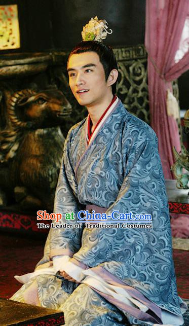 Traditional Ancient Chinese Han Dynasty Royal Highness Liu Wu Replica Costume for Men