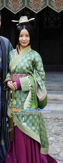 Ancient Traditional Chinese Eastern Han Dynasty Empress Yin Lihua Replica Costume Hanfu Dress for Women