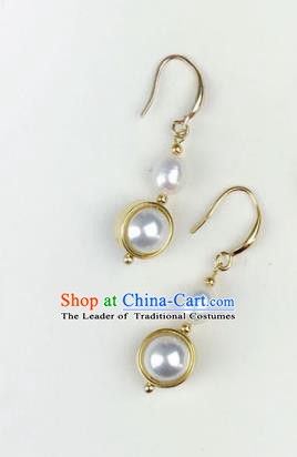 Chinese Ancient Handmade Accessories Eardrop Pearl Earrings for Women