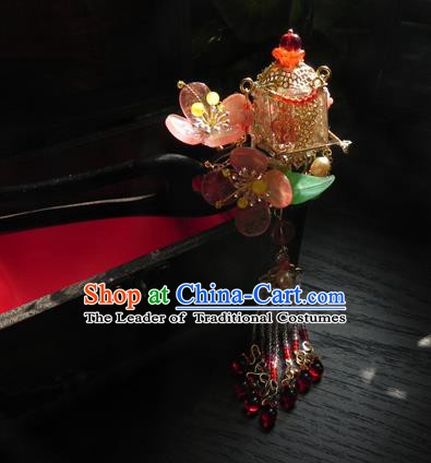 Chinese Handmade Ancient Hanfu Ebony Hairpins Hair Accessories Classical Flowers Hair Clip for Women