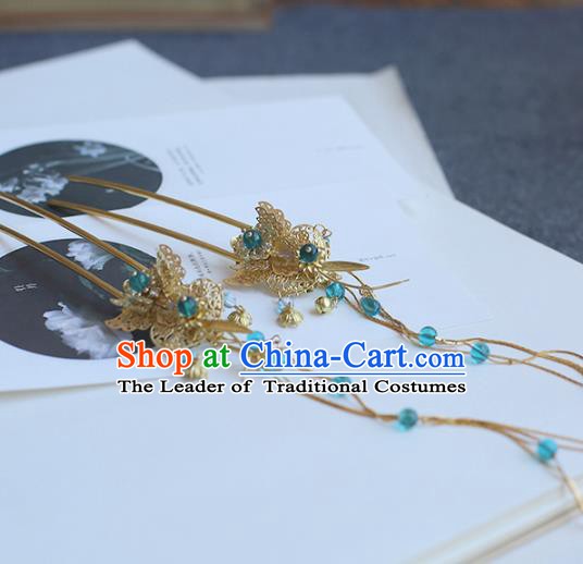 Chinese Ancient Handmade Hanfu Classical Hairpins Step Shake Palace Lady Hair Accessories for Women