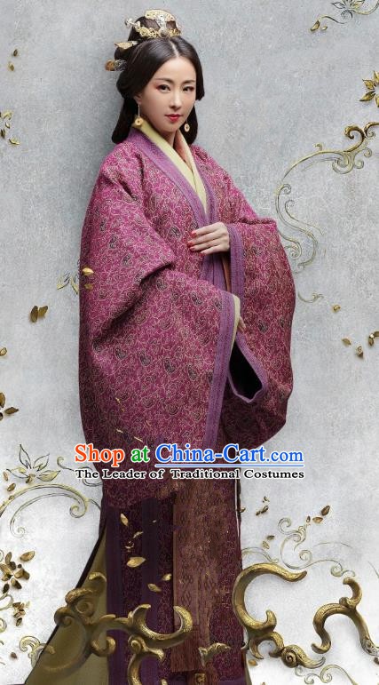 Chinese Eastern Han Dynasty Empress Cao Jie Hanfu Dress Ancient Queen Replica Costume for Women