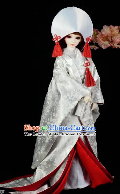 Traditional Asian Japan Costume Japanese Shiromuku Fashion Apparel Courtesan Kimono Vibration Sleeve Kimono for Women