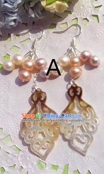 Traditional Chinese Ancient Jewellery Accessories Earrings Pearls Eardrop for Women