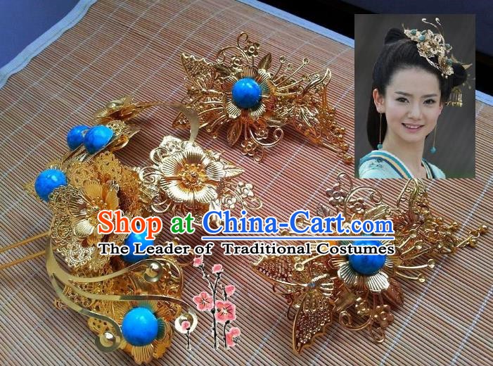 Traditional Chinese Ancient Hair Accessories Hairpins Hair Stick Complete Set for Women