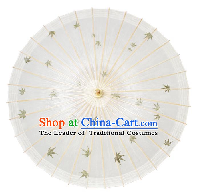 Chinese Traditional Artware Paper Umbrella Classical Dance Printing Maple Leaf Oil-paper Umbrella Handmade Umbrella