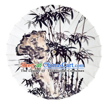 Chinese Traditional Artware Ink Painting Bamboo Paper Umbrella Oil-paper Umbrella Handmade Umbrella