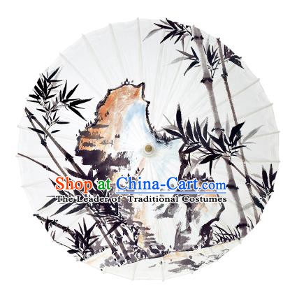 Chinese Traditional Artware Paper Umbrella Ink Wash Painting Bamboo Oil-paper Umbrella Handmade Umbrella