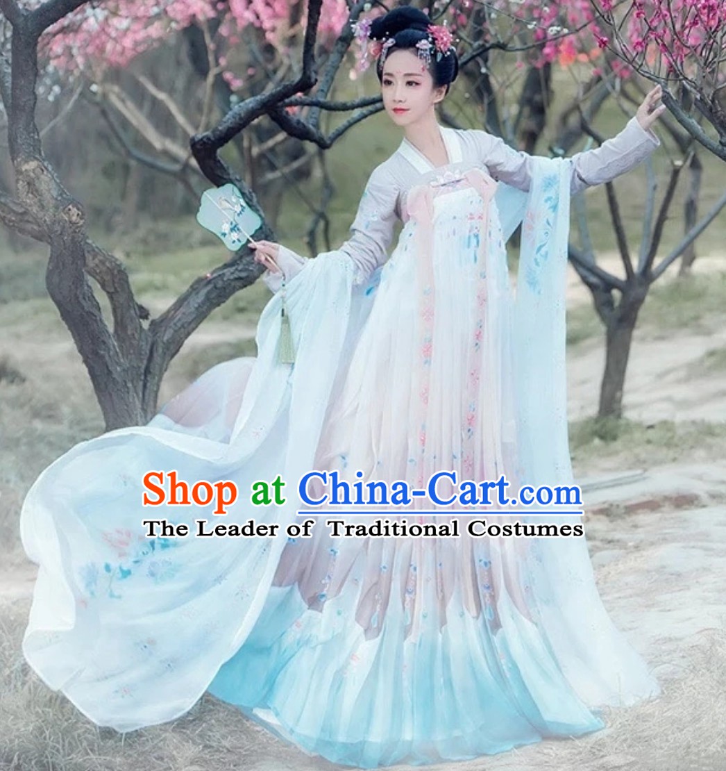 Ancient Chinese Hanfu Dress Clothing  Complete Set for Women Girls