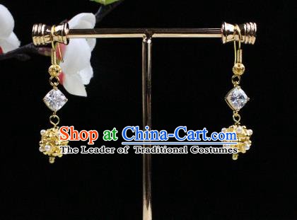 Chinese Handmade Classical Accessories Crystal Earrings Hanfu Eardrop for Women