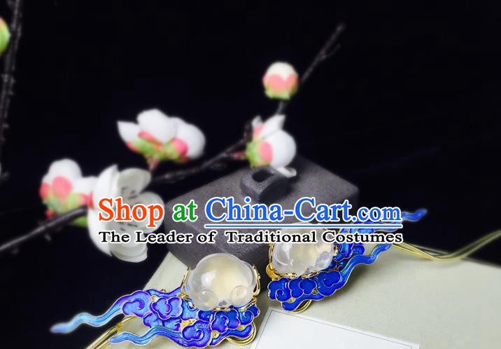 Chinese Handmade Classical Hair Accessories Jade Hairpins Hanfu Hair Stick for Women