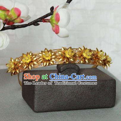 Chinese Handmade Classical Hair Accessories Wedding Hairpins Hanfu Golden Hair Clasp for Women