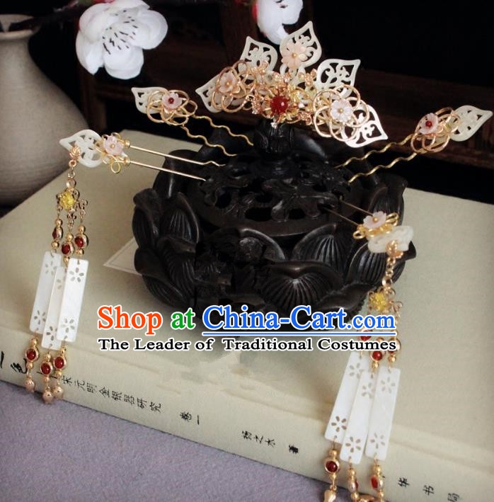 Chinese Handmade Classical Hair Accessories Wedding Hairpins Hanfu Shell Phoenix Coronet Complete Set for Women