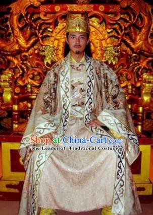 Chinese Ancient Tang Dynasty Emperor Li Zhi Replica Costume Imperial Robe for Men