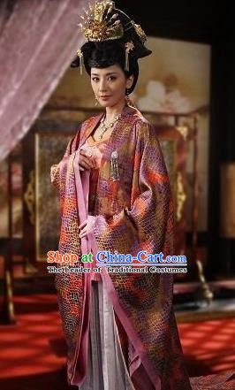 Ancient Chinese Tang Dynasty Palace Lady Princess Taiping Embroidered Dress Replica Costume for Women