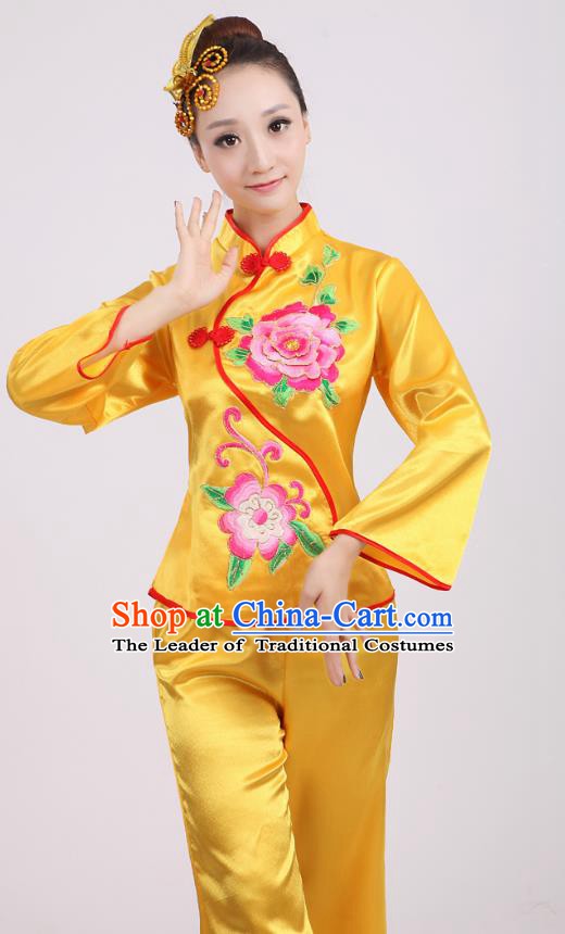 Traditional Chinese Yangge Fan Dance Folk Dance Costume Classical Yangko Dance Modern Dance Dress Clothing