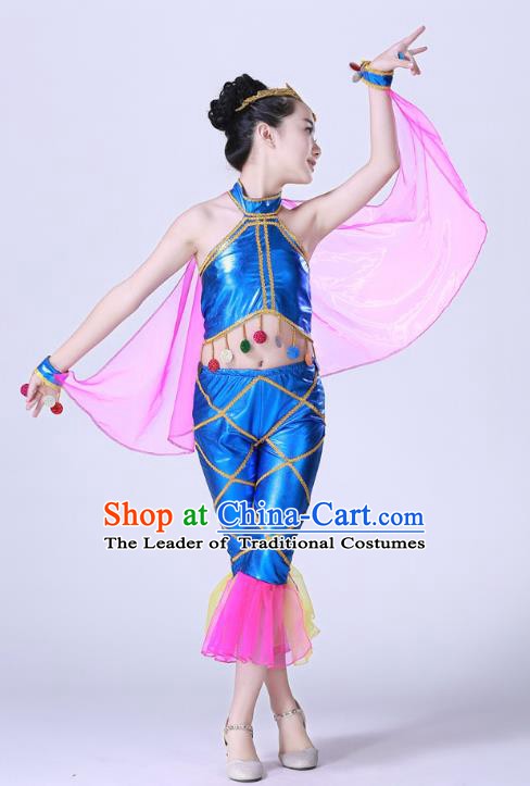 Top Grade Children Modern Dance Costume, Professional Cosplay Mermaid Blue Clothing for Kids