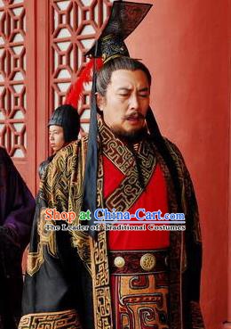 Chinese Ancient Qin Dynasty First Emperor Replica Costume for Men