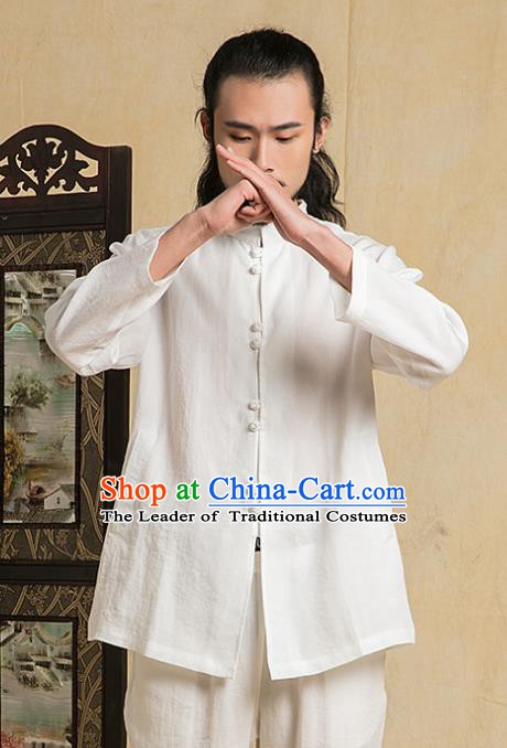 Chinese Kung Fu Costume Martial Arts Training White Suits Gongfu Wushu Tang SuitsTai Chi Clothing for Men