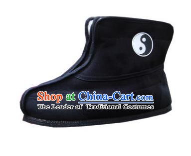 Chinese Traditional Handmade Tai Chi Cloth Shoes Taoist Priest Boots Martial Arts Shoes Kung Fu Shoes for Men