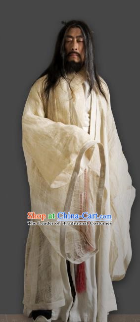 Chinese Ancient Qin Dynasty Musician Swordsman Gao Jianli Replica Costume for Men