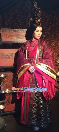 Traditional Chinese Ancient Chu Kingdom Queen Wei Dress Embroidered Replica Costume for Women