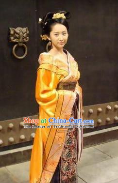 Chinese Ancient Han Dynasty Empress Zhang Yan Hanfu Embroidered Replica Costume for Women
