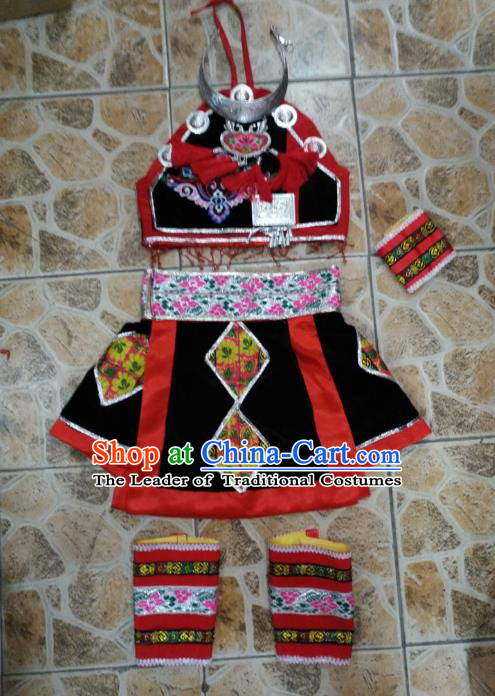 Traditional Chinese Classical Dance Fan Dance Costume, Folk Dance Yangko Uniform for Women