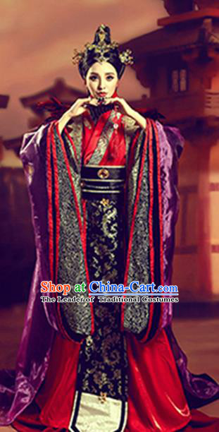 Traditional Chinese Ancient Imperial Consort Costume, China Qin Dynasty Palace Lady Clothing for Women