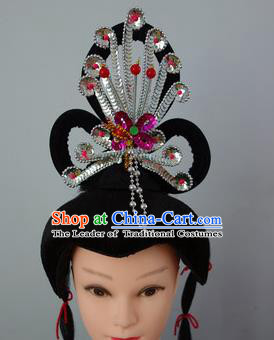 Chinese Traditional Folk Dance Hair Accessories Classical Dance Beijing Opera Actress Headwear for Women