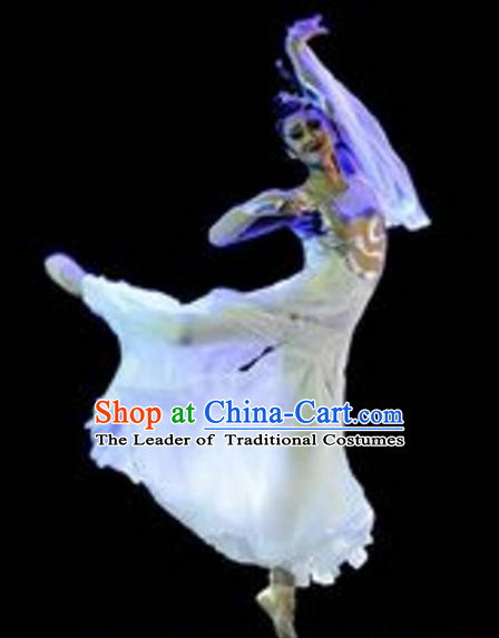 Traditional Chinese Folk Dance Umbrella Dance Costume, China Yangko Classical Dance Dress Clothing for Women